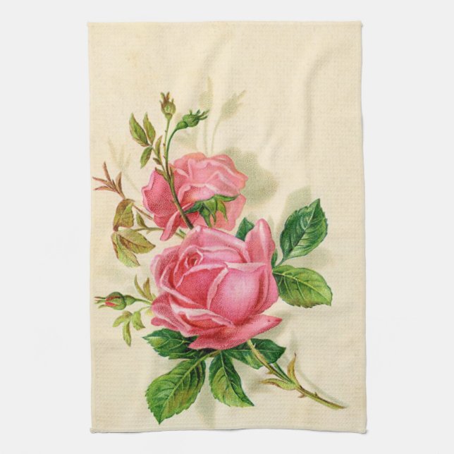 cute vintage pink roses towel (Vertical)