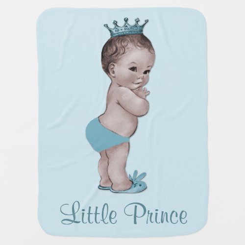 Cute Vintage Prince Baby Blue Baby Blanket