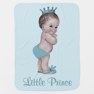 Cute Vintage Prince Baby Blue Blanket