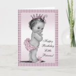 Cute Vintage Princess 1st Birthday Card