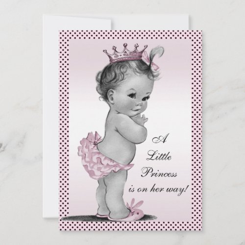 Cute Vintage Princess Baby Shower Invitation