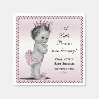 Cute Vintage Princess Baby Shower Paper Napkins by GroovyGraphics at Zazzle