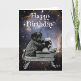 Cute Vintage Puppies in the Bath Card