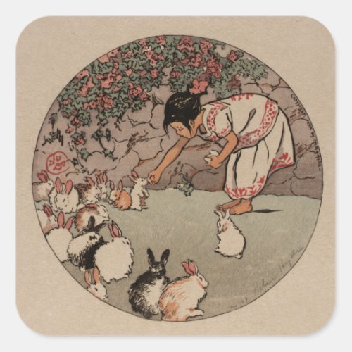 Cute Vintage Rabbit Art Cottagecore Sticker