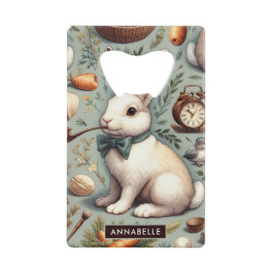 Cute Vintage Rabbit Credit Card Bottle Opener