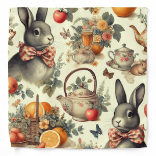 Cute Vintage Rabbit Painting Bandana