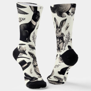 Cute Vintage Rabbit Pattern Socks