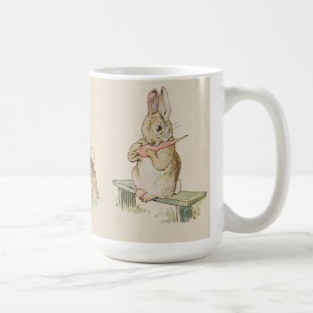 Cute Vintage Rabbit With Carrot   Bunny Mug by myMegaStore at Zazzle
