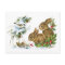 Cute Vintage Rabbits Christmas Scene