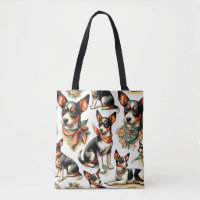 Cute Vintage Rat Terrier Seamless