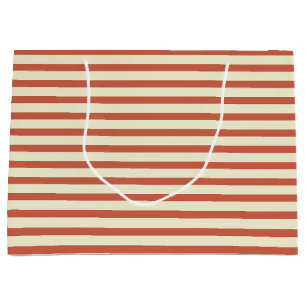 Cute Vintage Red and White Striped Pattern Large Gift Bag