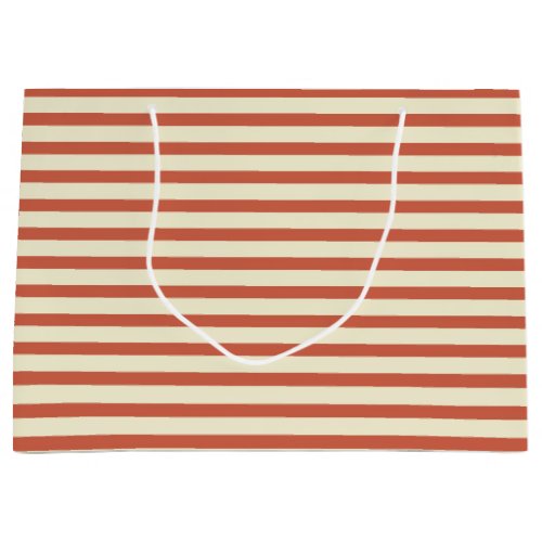 Cute Vintage Red and White Striped Pattern Large Gift Bag