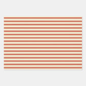 Cute Vintage Red and White Striped Pattern Wrapping Paper Sheets (Front 3)