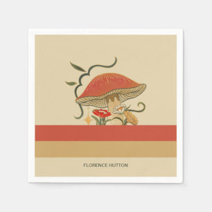 Cute Vintage Red Mushrooms Napkins