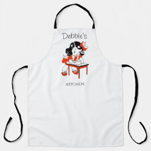 Cute Vintage Retro Baking Girl Kitchen Apron