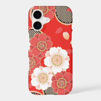 Cute Vintage Retro Floral Red White Vector iPhone 17 Case