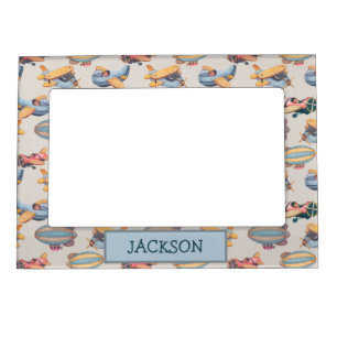Cute Vintage Retro Planes Aviation Pattern Boy Magnetic Frame