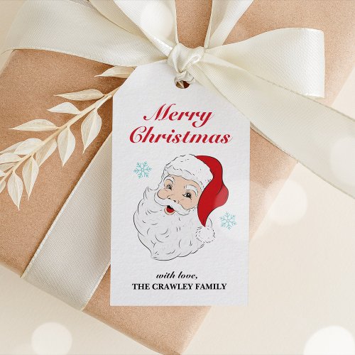 Cute Vintage Santa Christmas Gift Tag