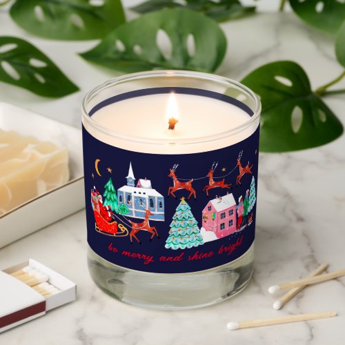 Cute Vintage Santa Christmas Nordic Village Scented Candle