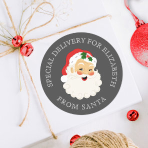 Cute Vintage Santa Claus Christmas Classic Round S Sticker