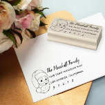 Cute Vintage Santa Claus Christmas Return Address Rubber Stamp<br><div class="desc">Cute santa face with your name and address</div>