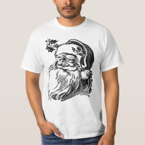 Cute Vintage Santa Claus White Beard T_Shirt