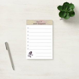 Cute Vintage Schnauzer Dog Hat Plaid Things to Do Post-it Notes