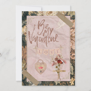 Cute Vintage Scrapbook Valentine's Day Card