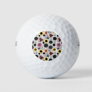 Cute vintage seamless flowers pattern golf balls