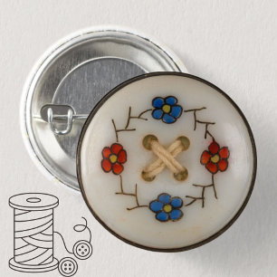 Cute Vintage Sewing Button Button
