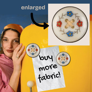 Cute Vintage Sewing Button Magnet