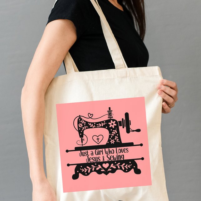 Cute Vintage Sewing Machine Large Tote Bag (Creator Uploaded)