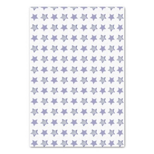 Cute Vintage Starry Pattern White  Blue Star Tissue Paper