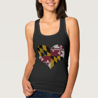 Cute Vintage State Flag Of Maryland Heart Tank Top Cute Vintage State Flag Of Maryland Heart Tank Top