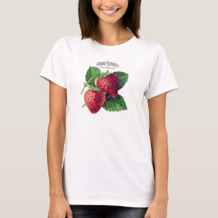 Cute Vintage Strawberry Berry Fruit Add Your Name T-Shirt