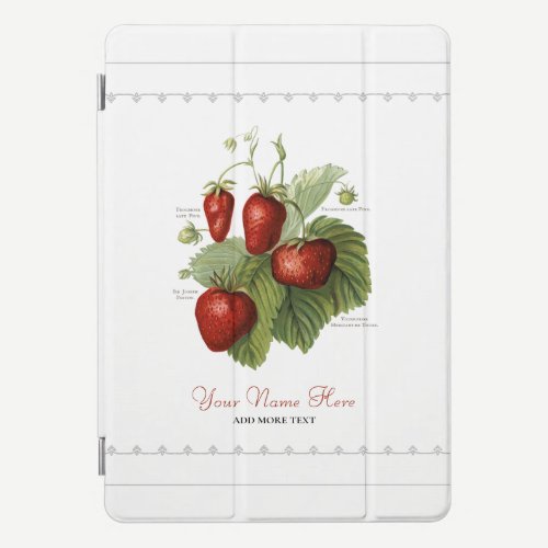 Cute Vintage Strawberry Varieties Add Your Name iPad Pro Cover