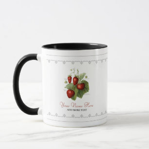 Cute Vintage Strawberry Varieties Add Your Name Mug