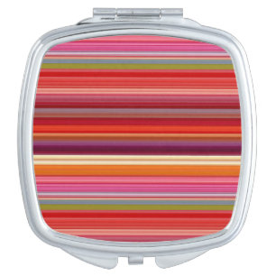 Cute vintage striped colors compact mirror