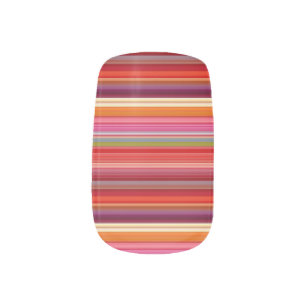 Cute vintage striped colors minx nail art