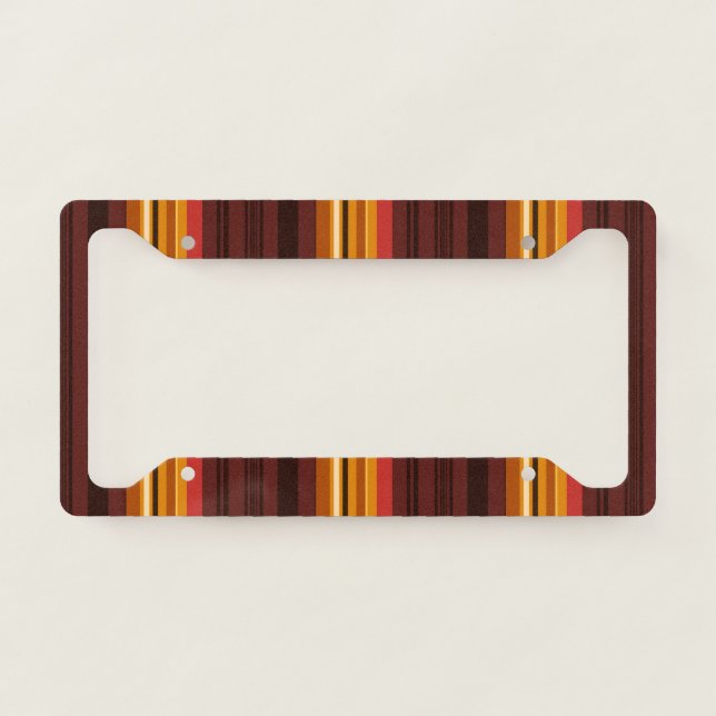 Cute vintage stripes license plate frame (Front)