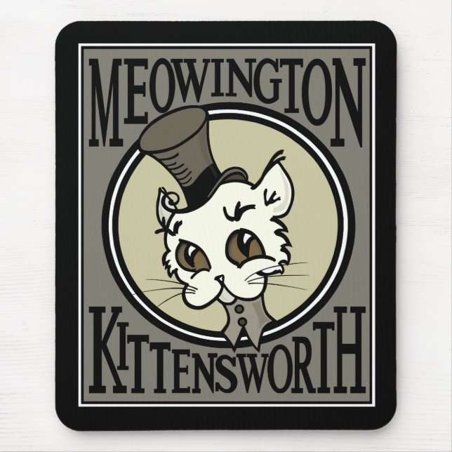 CUTE VINTAGE STYLE KITTY CAT MOUSE PAD (Front)
