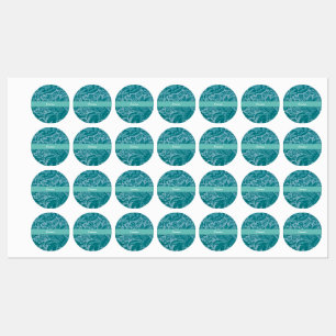 Cute Vintage Teal Green Floral Botanical Kids' Labels