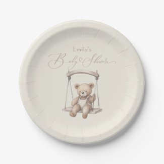 Cute Vintage Teddy Bear Baby Shower