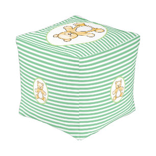Cute vintage teddy bear drawing pouf