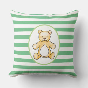 Cute vintage teddy bear drawing throw pillow
