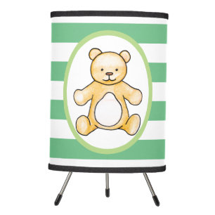 Cute vintage teddy bear drawing tripod lamp