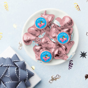 Cute Vintage Teddy Bear Pilot Girl Gender Reveal Hershey®'s Kisses®