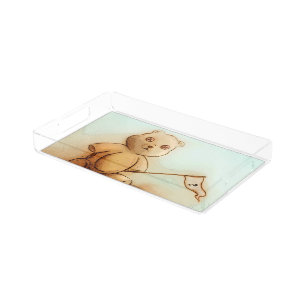 Cute Vintage Teddy Bear, Serving Tray