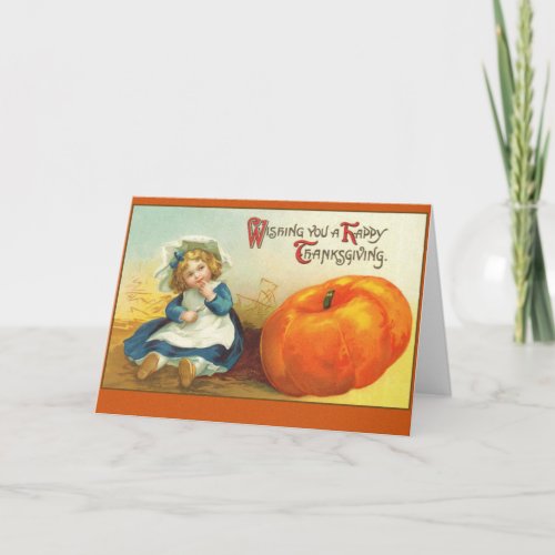 Cute Vintage Thanksgiving Art Greeting Cards