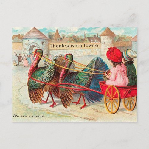 Cute Vintage Thanksgiving Holiday Postcard